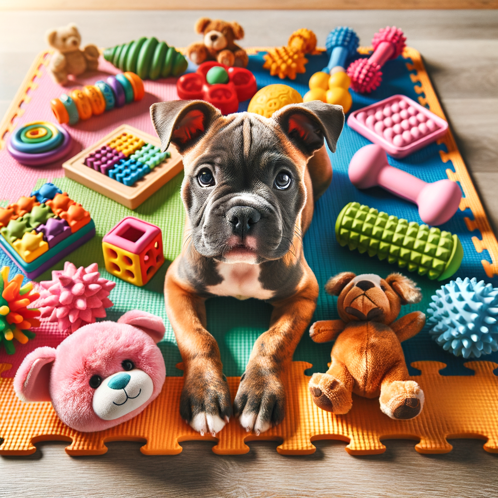 Assortment of best, safe, and engaging toys for Pocket Bullies including durable chew toys, interactive puzzles, and soft plush items for safe play and engagement.