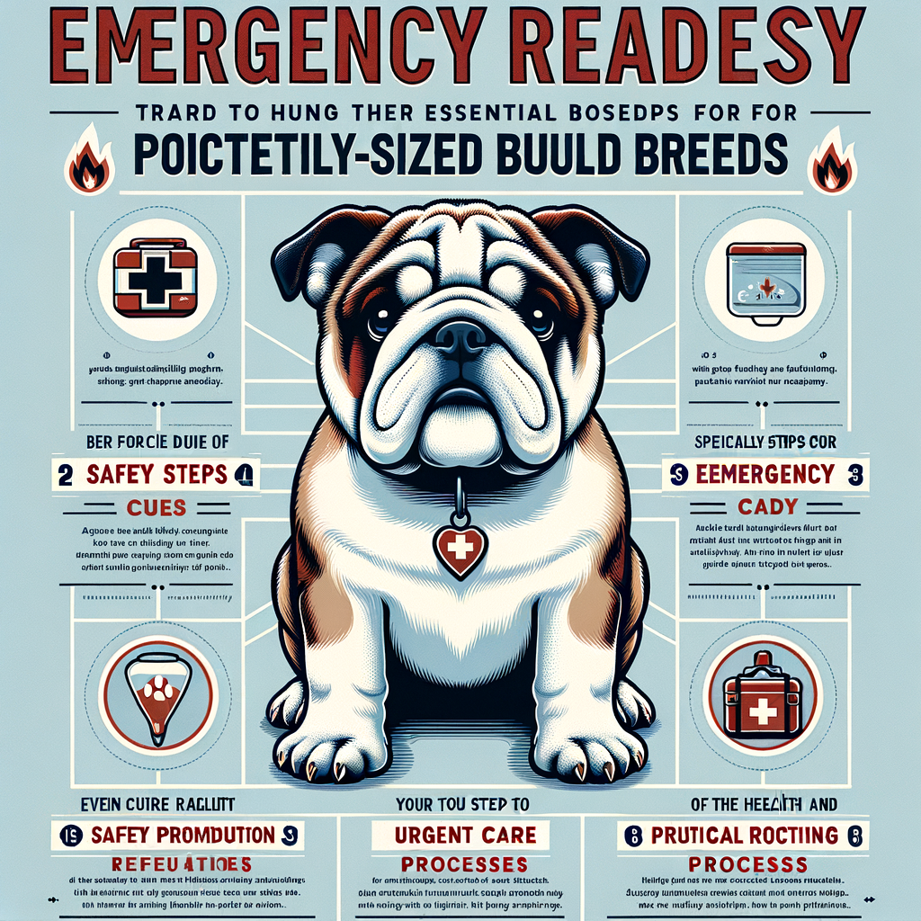 Infographic detailing Emergency Preparedness for Pocket Bullies, showcasing Pocket Bullies Safety Measures, Emergency Care, and Tips for their well-being during emergencies.