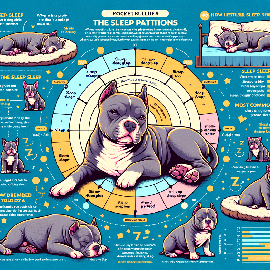 Infographic detailing Pocket Bullies sleep patterns, sleeping habits, sleep cycle stages, and sleep requirements to provide a comprehensive understanding of Pocket Bullies sleep behavior and schedule.